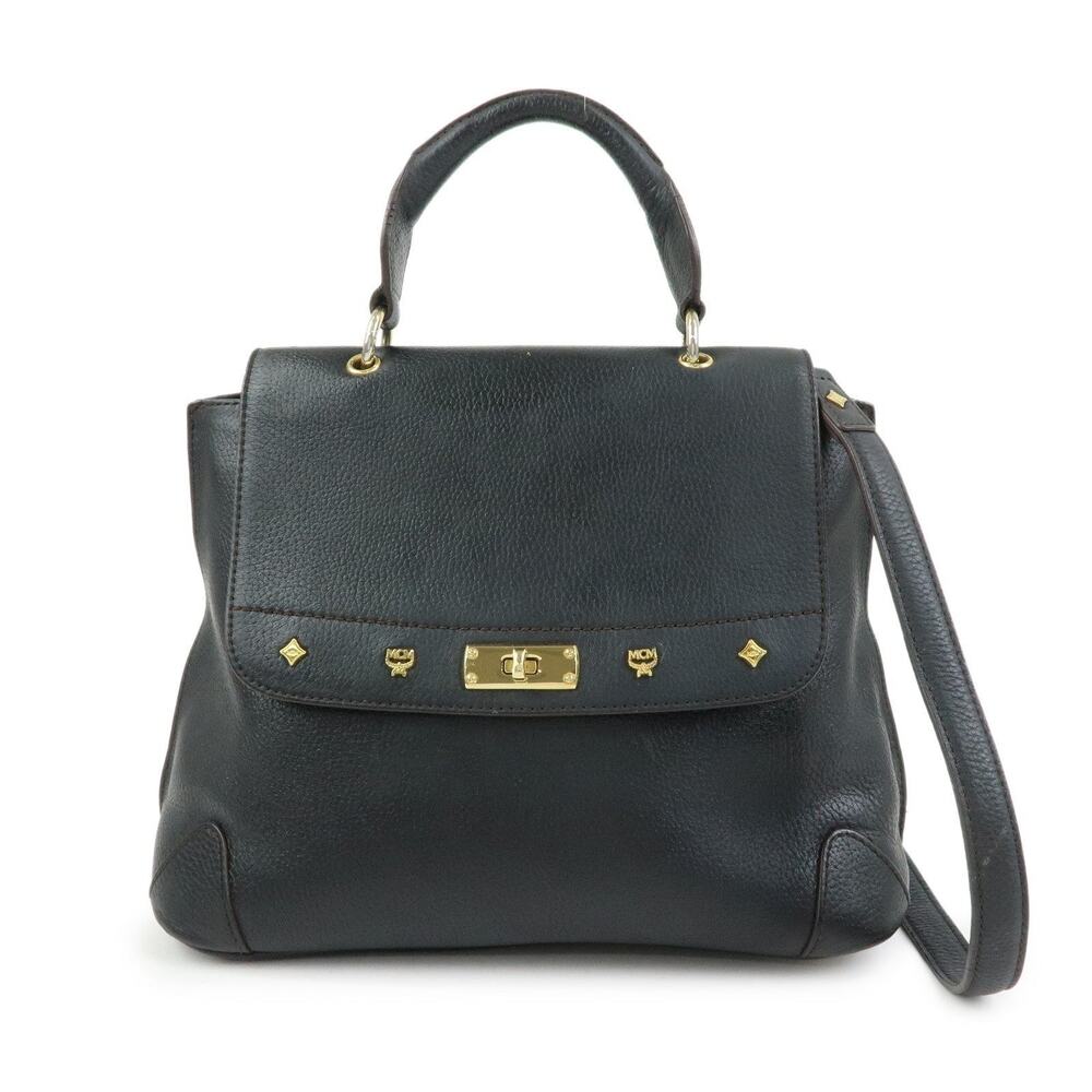 MCM Calfskin Handbag Black